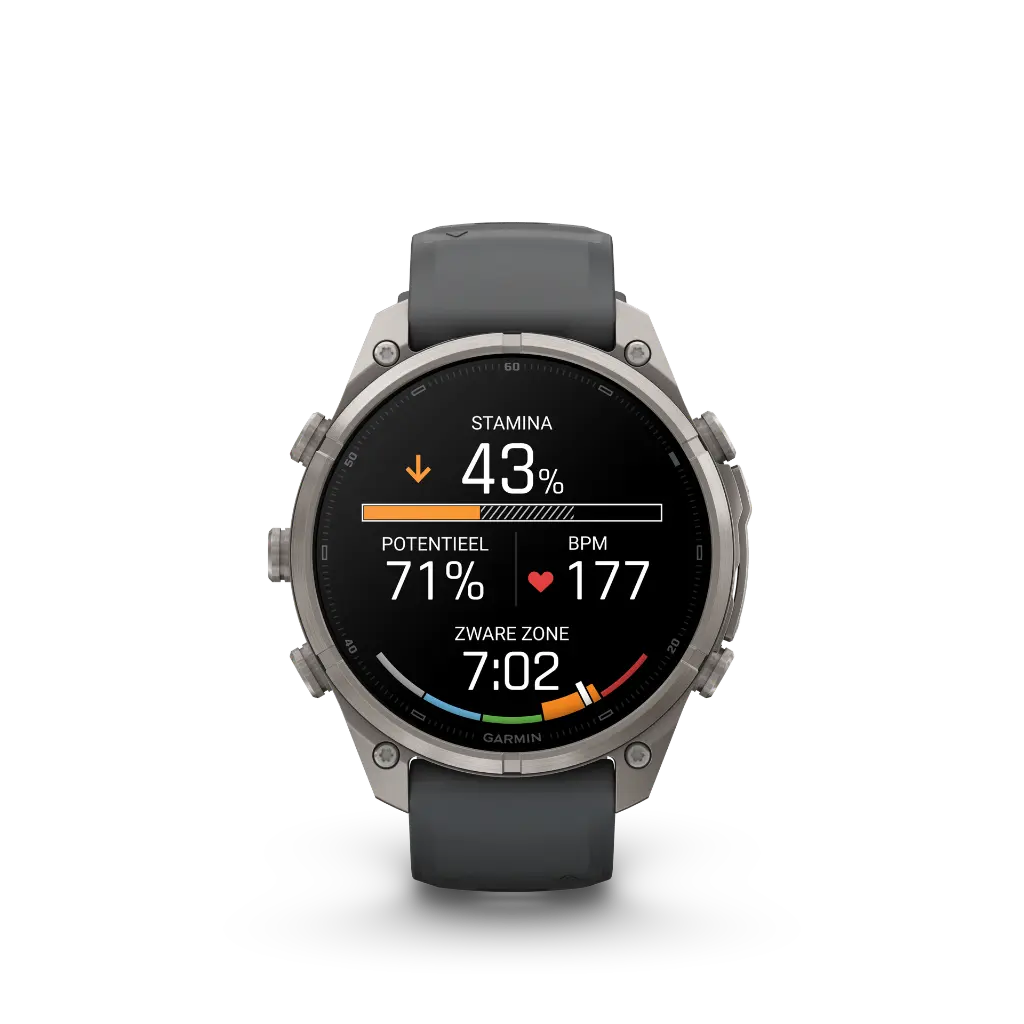 Fenix9Pro_47mm_LTE_Titanium-Graphite_Front_stamina_run_in_activity_nl-NL.webp