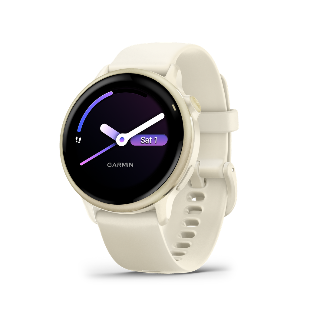 Garmin - Vivoactive 6 Lunar Gold avec bracelet ivoire