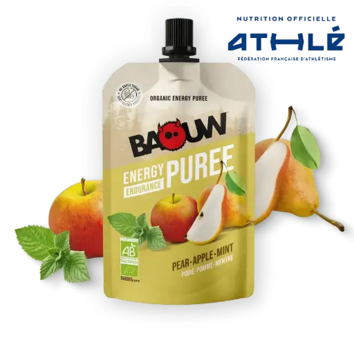 [P-PU-UN-POI] Baouw - Purée Poire-Pomme-Menthe 